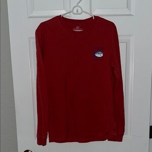 Southern Tide Red Long Sleeve Tee Casual Crewneck